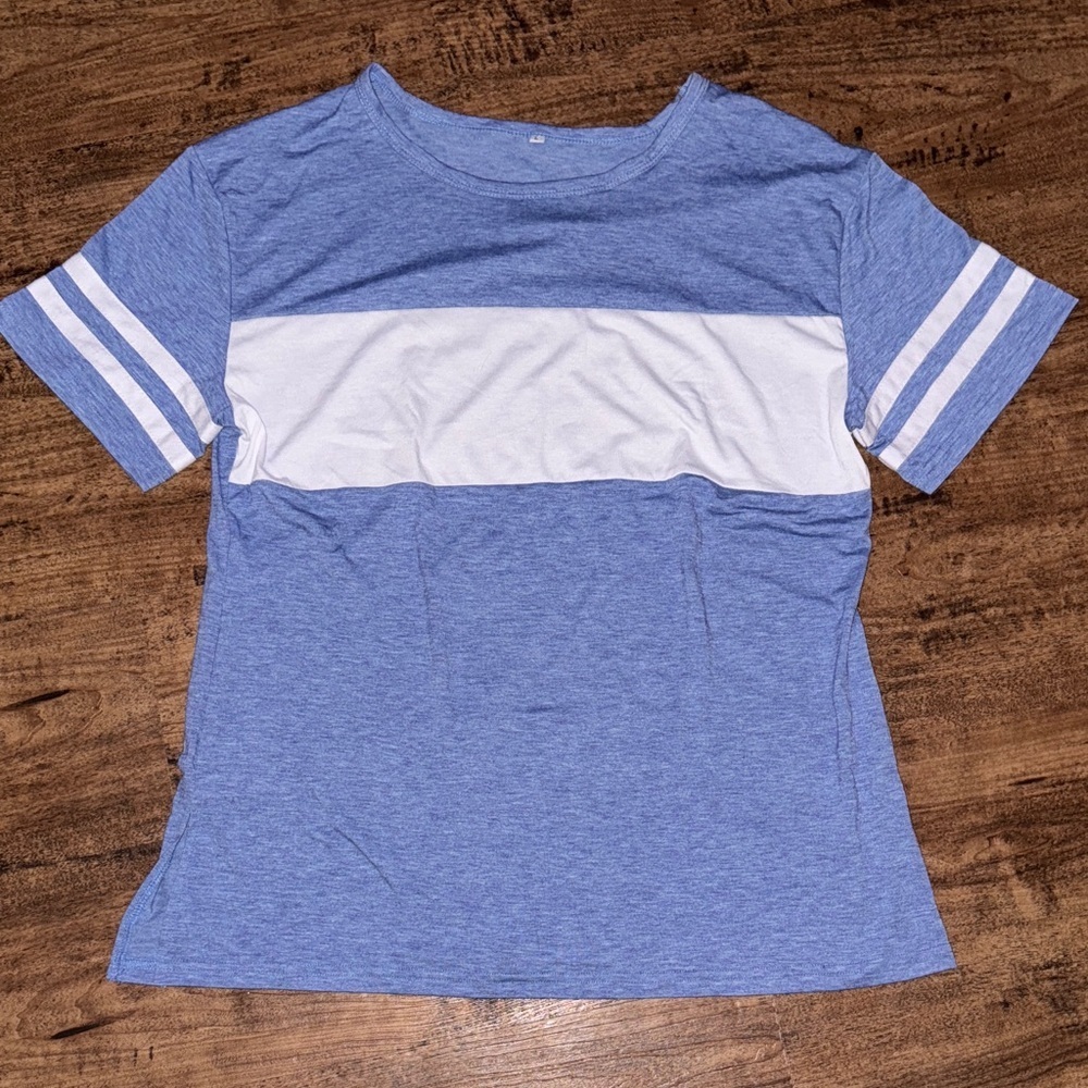 Blue and White Striped T-Shirt